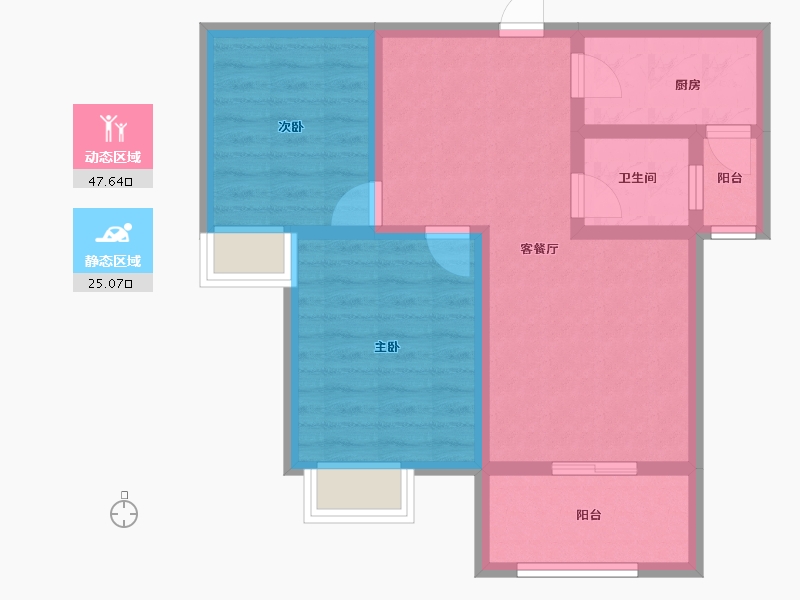 湖北省-荆州市-楚天家园-63.76-户型库-动静分区