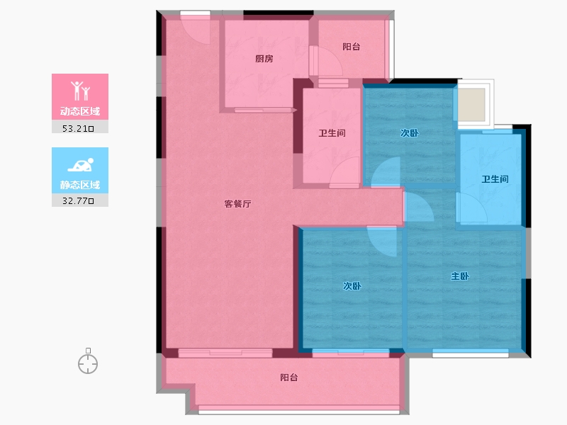 广西壮族自治区-钦州市-敏捷珑玥湾-76.91-户型库-动静分区