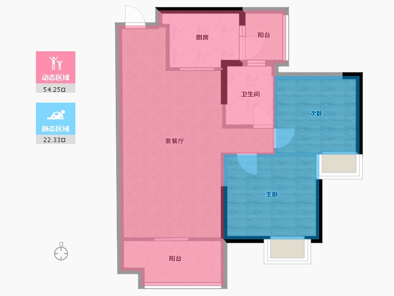 山东省-烟台市-三和南苑-68.70-户型库-动静分区