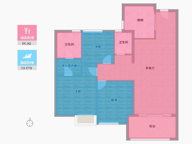 福建省-福州市-水晶榕著-96.63-户型库-动静分区