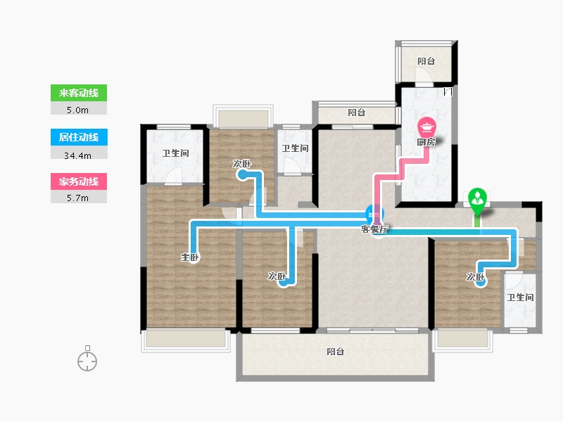 湖南省-郴州市-郴州碧桂园翘楚棠-154.54-户型库-动静线