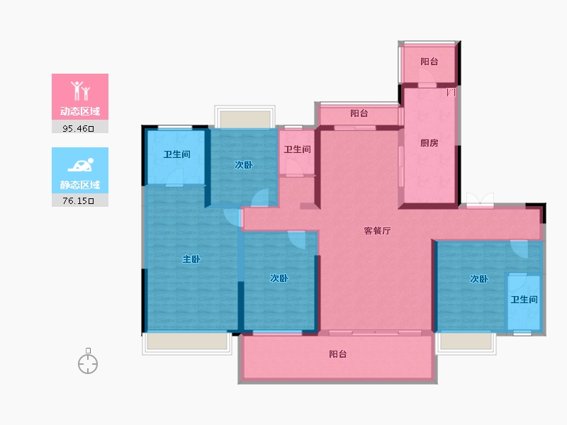 湖南省-郴州市-郴州碧桂园翘楚棠-154.54-户型库-动静分区