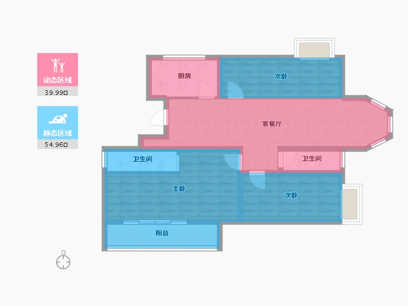 山东省-烟台市-半岛蓝庭-83.81-户型库-动静分区