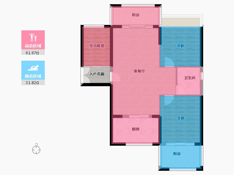 海南省-海口市-书馨花苑-87.94-户型库-动静分区