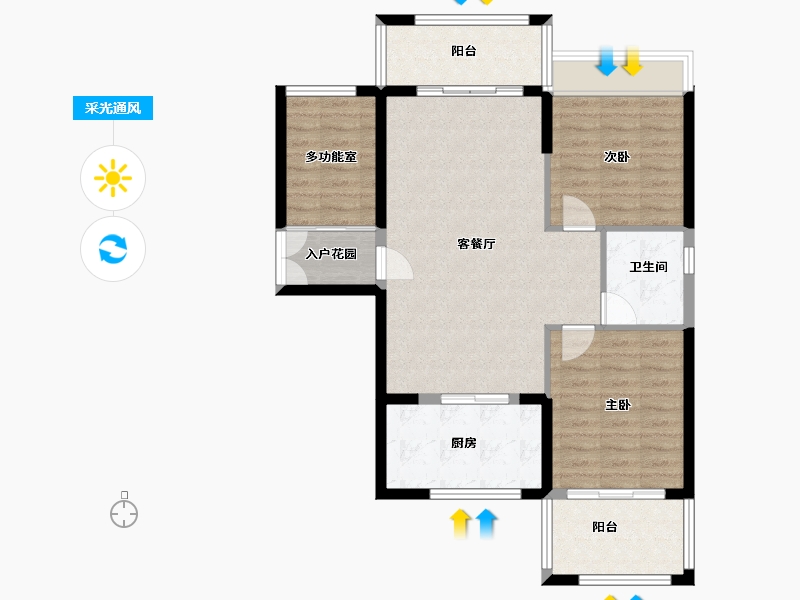 海南省-海口市-书馨花苑-87.94-户型库-采光通风