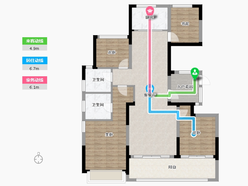 浙江省-金华市-万固悦府-109.60-户型库-动静线