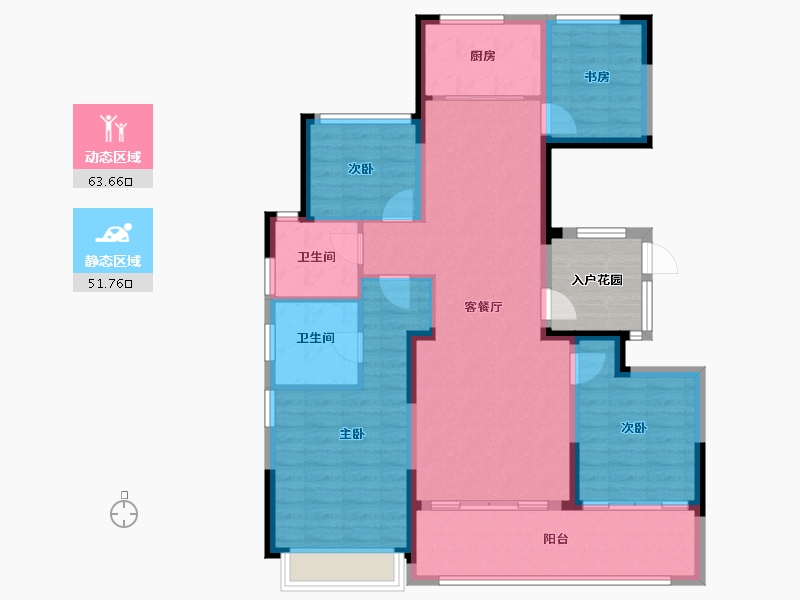 浙江省-金华市-万固悦府-109.60-户型库-动静分区