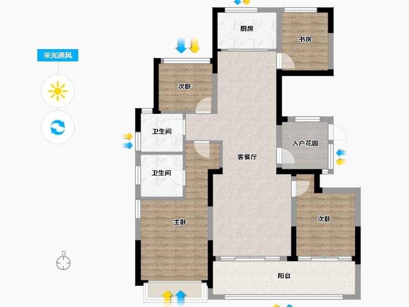 浙江省-金华市-万固悦府-109.60-户型库-采光通风