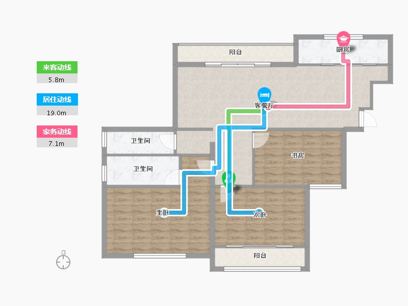 山东省-济宁市-华硕天韵-110.79-户型库-动静线