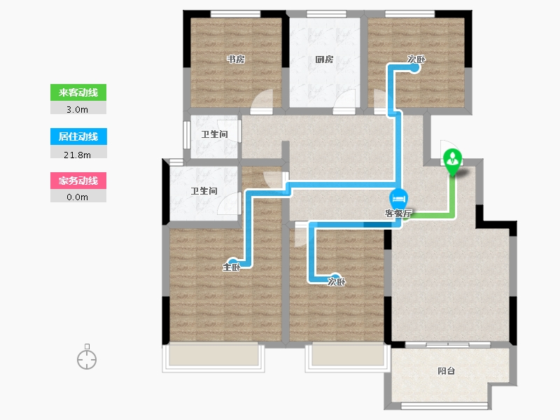 安徽省-滁州市-凤阳华地公馆-116.22-户型库-动静线