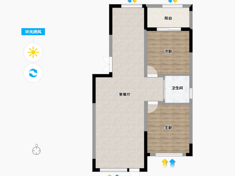 辽宁省-抚顺市-电建地产海赋外滩-76.36-户型库-采光通风