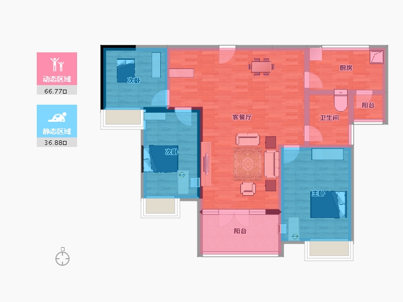 山东省-济宁市-冠鲁明德华府-92.00-户型库-动静分区