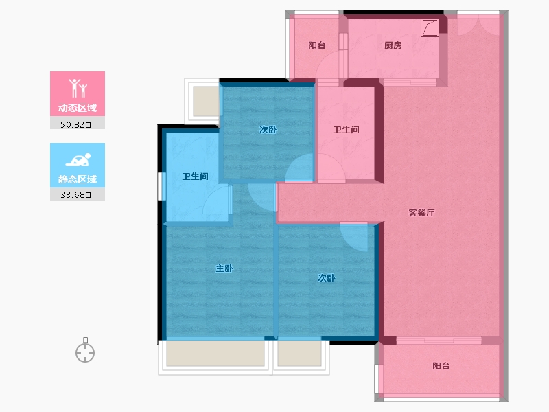 海南省-文昌市-合景·月亮湾-75.11-户型库-动静分区