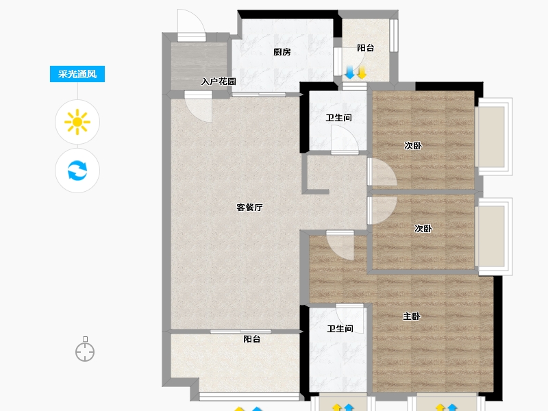 山东省-烟台市-三和南苑-81.24-户型库-采光通风