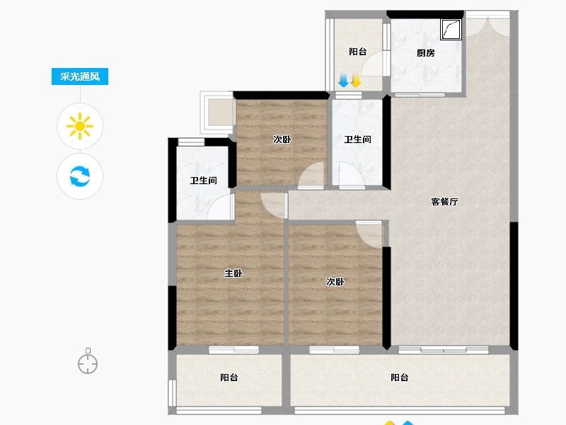 广东省-韶关市-正德玥珑山-95.41-户型库-采光通风