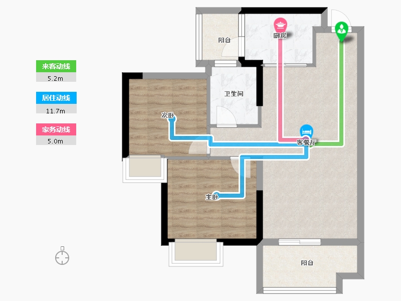 山东省-烟台市-三和南苑-68.68-户型库-动静线