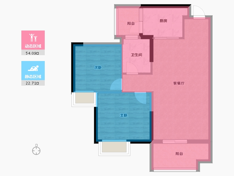 山东省-烟台市-三和南苑-68.68-户型库-动静分区