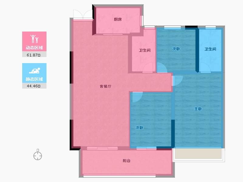 河南省-平顶山市-领创滨河小区-96.00-户型库-动静分区