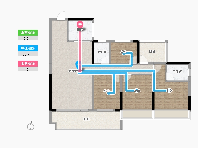 广西壮族自治区-贵港市-精通熙悦-100.90-户型库-动静线