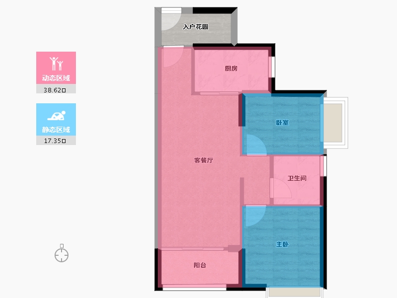 河南省-鹤壁市-时代春树里—期-53.62-户型库-动静分区