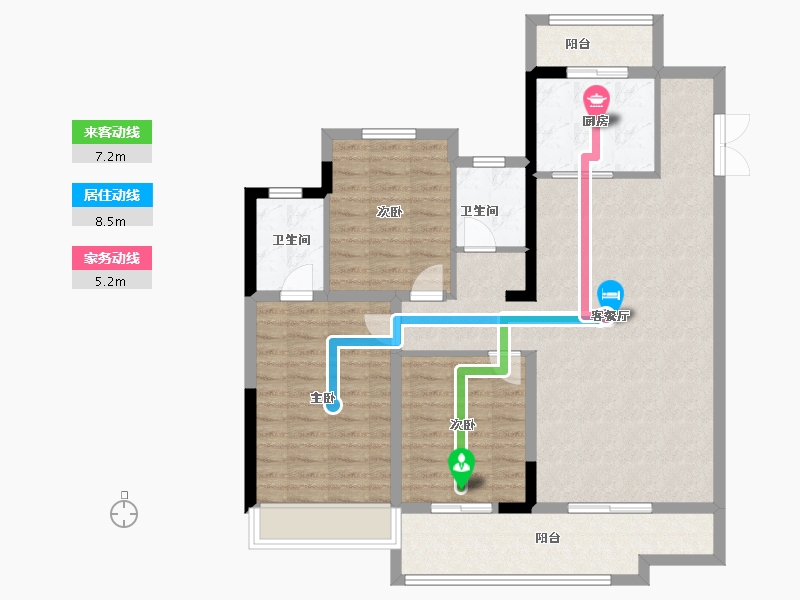 河南省-平顶山市-领创滨河小区-104.00-户型库-动静线