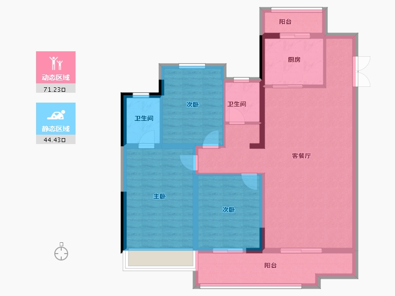 河南省-平顶山市-领创滨河小区-104.00-户型库-动静分区