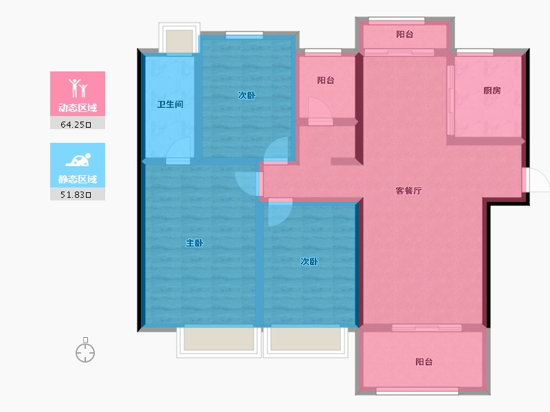 福建省-莆田市-碧桂园天澜-103.15-户型库-动静分区