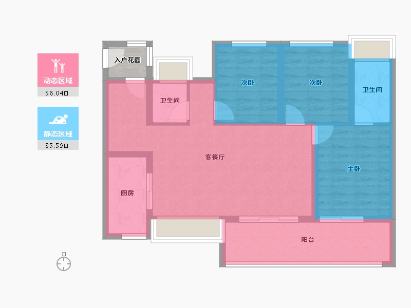 贵州省-贵阳市-金地云麓—号-84.08-户型库-动静分区