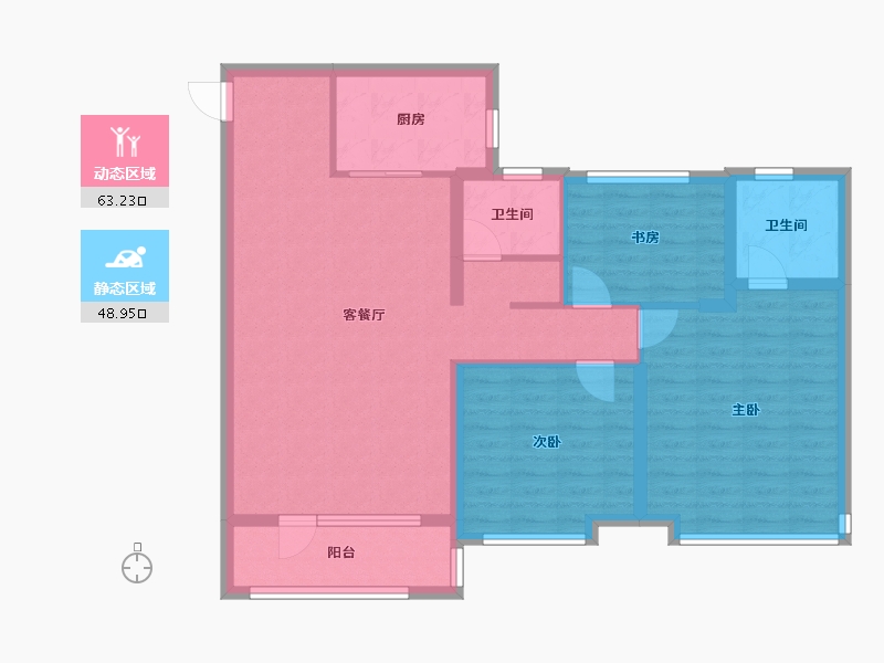 山东省-济宁市-祥生东方樾-100.79-户型库-动静分区