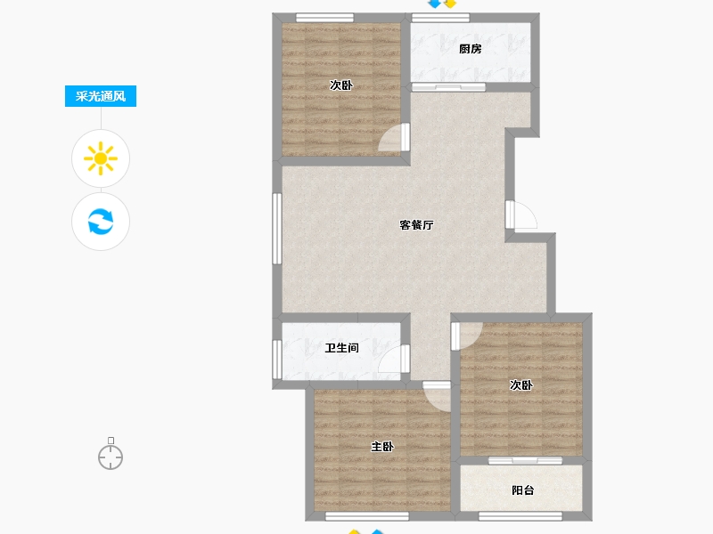 山东省-烟台市-泰和家苑-94.96-户型库-采光通风