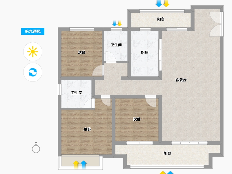 河南省-平顶山市-郏县建业城-108.01-户型库-采光通风