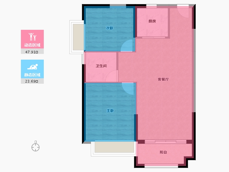 海南省-海口市-书馨花苑-65.06-户型库-动静分区