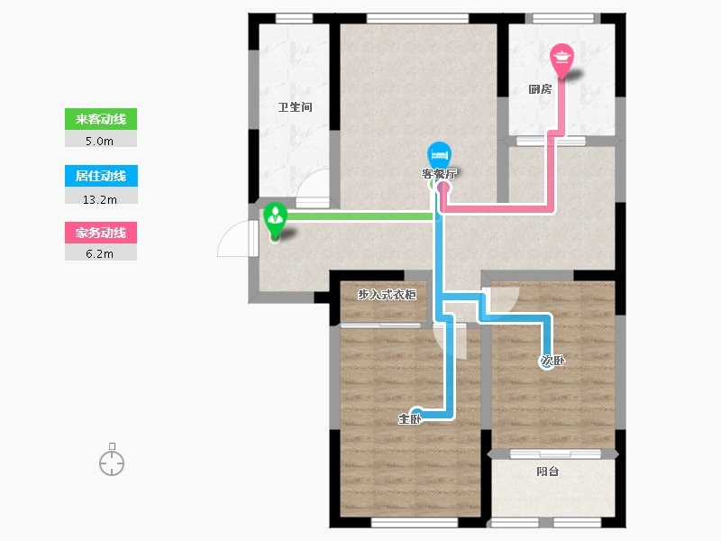 山东省-烟台市-昌升荣华苑-79.68-户型库-动静线