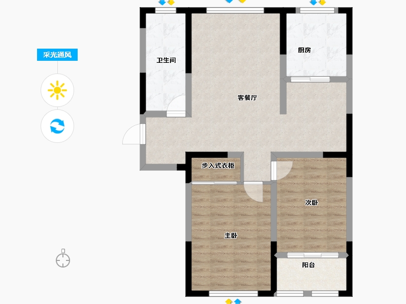 山东省-烟台市-昌升荣华苑-79.68-户型库-采光通风