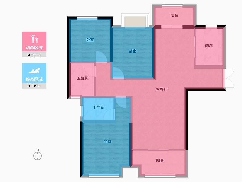 湖南省-湘潭市-致地昭华府-88.02-户型库-动静分区