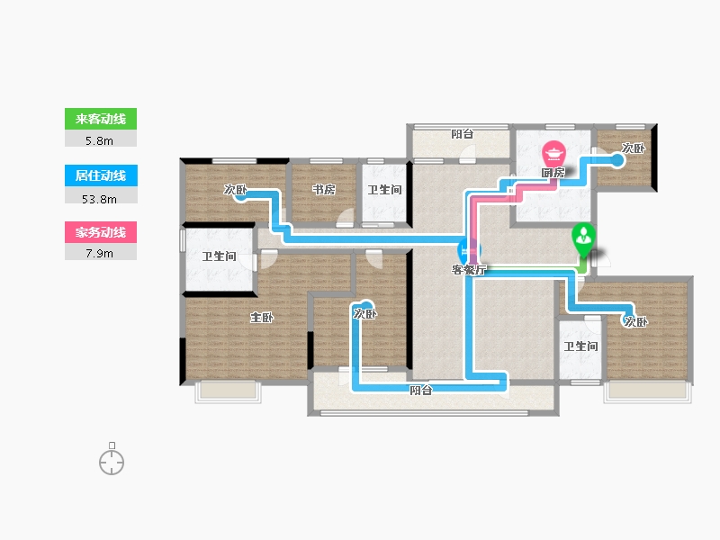 山东省-烟台市-碧桂园莱凤台-228.02-户型库-动静线