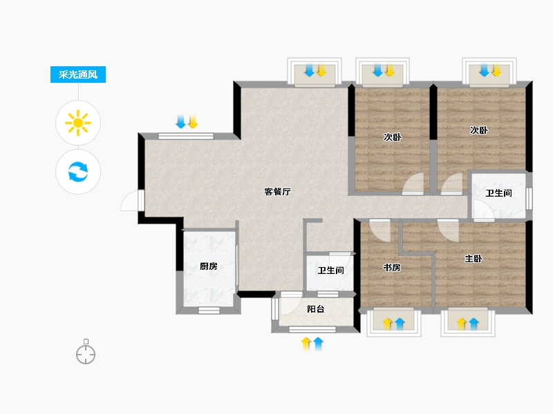 湖南省-株洲市-海源又一城-96.70-户型库-采光通风