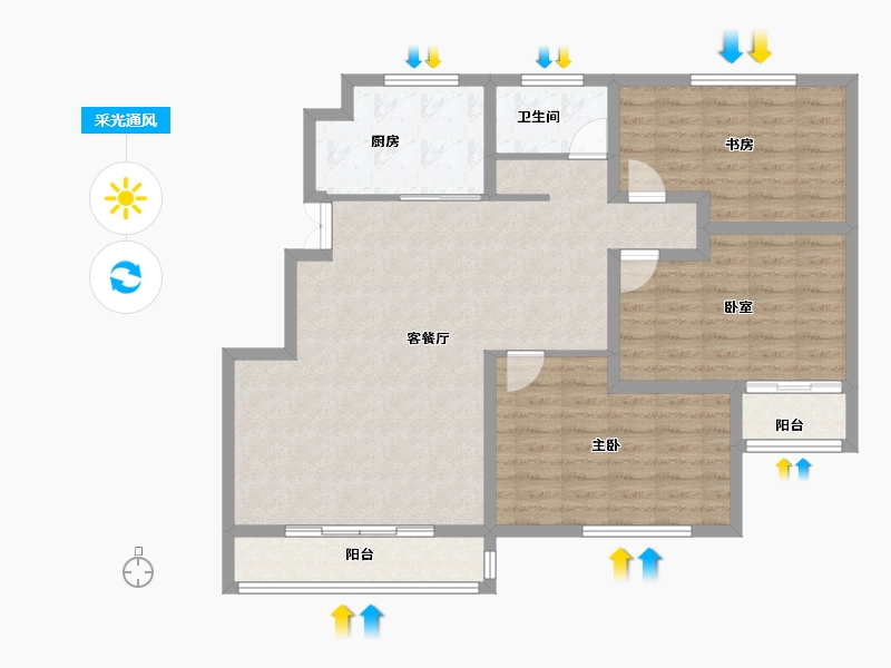 山东省-济宁市-泰和·新天地-102.40-户型库-采光通风