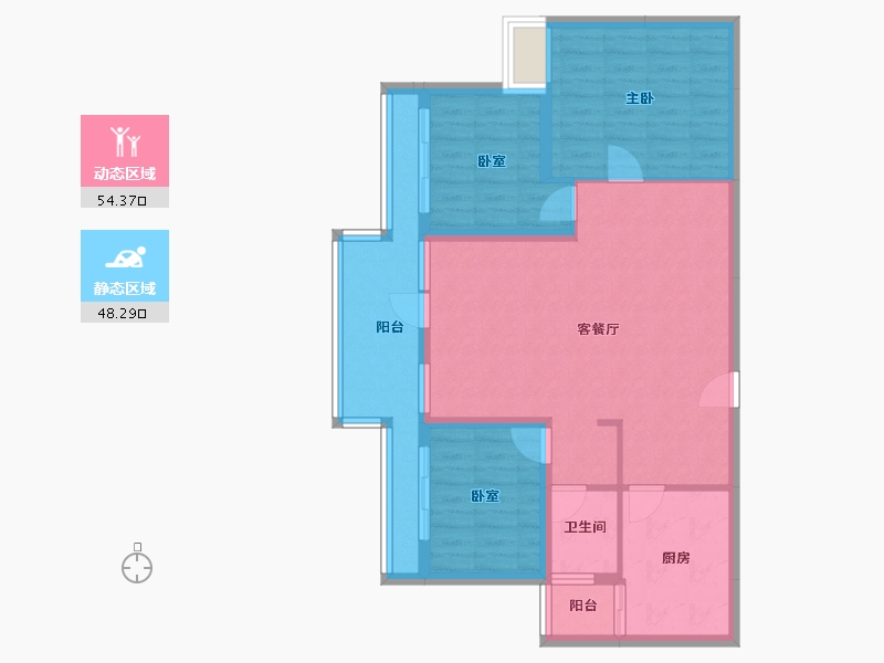 山东省-济宁市-裕隆·圣都花园-92.07-户型库-动静分区