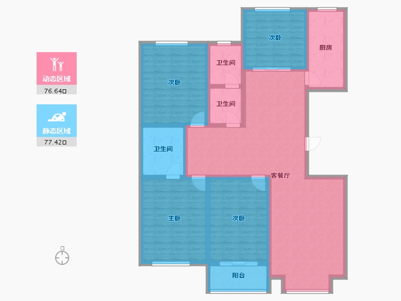 山西省-太原市-裕丰花园-155.00-户型库-动静分区