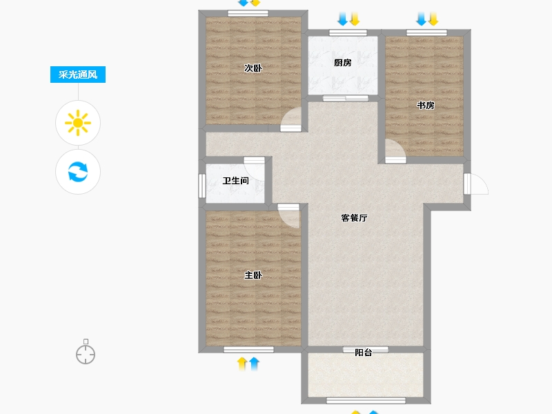 山东省-济宁市-龙翔御书坊-107.97-户型库-采光通风