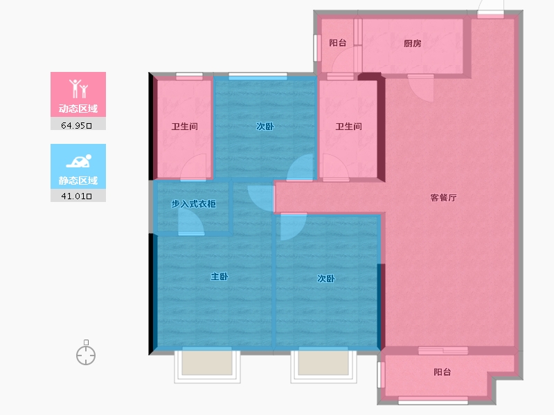 湖南省-株洲市-香江悦湖春天-95.01-户型库-动静分区