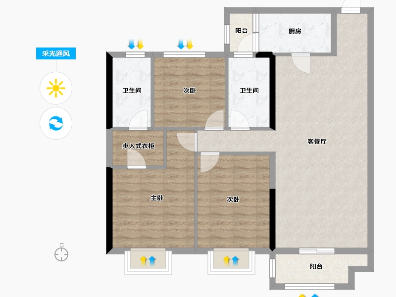 湖南省-株洲市-香江悦湖春天-95.01-户型库-采光通风