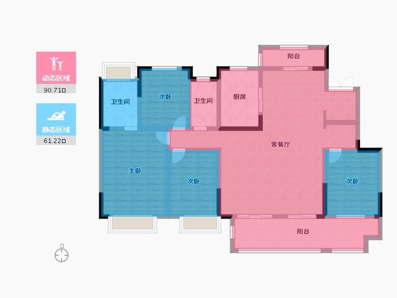 江苏省-淮安市-新城悦隽风华-136.00-户型库-动静分区