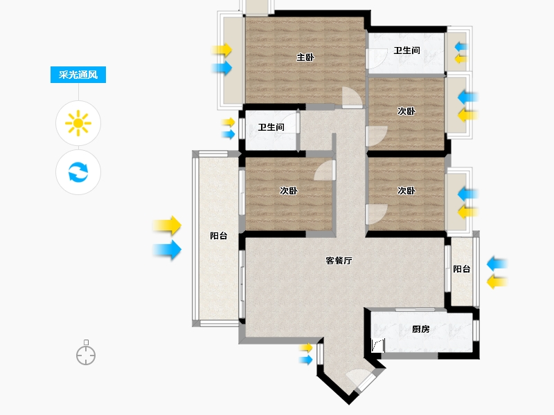 四川省-成都市-新鸿基悦城-112.98-户型库-采光通风