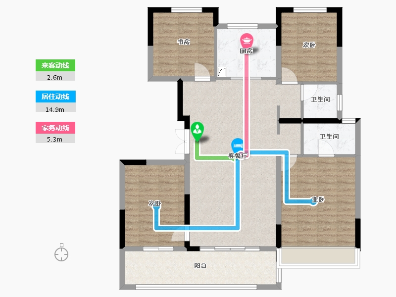 陕西省-西安市-中南上悦城-118.00-户型库-动静线