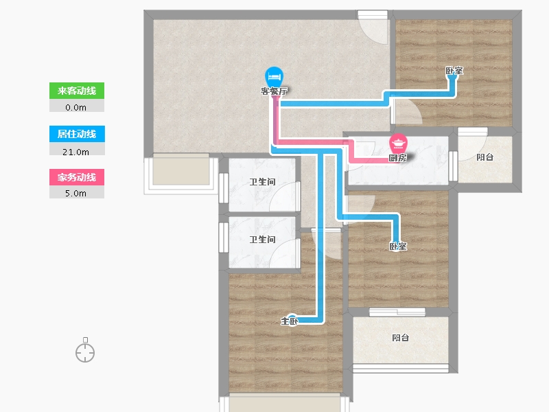 湖北省-咸宁市-弘鼎花园-67.26-户型库-动静线