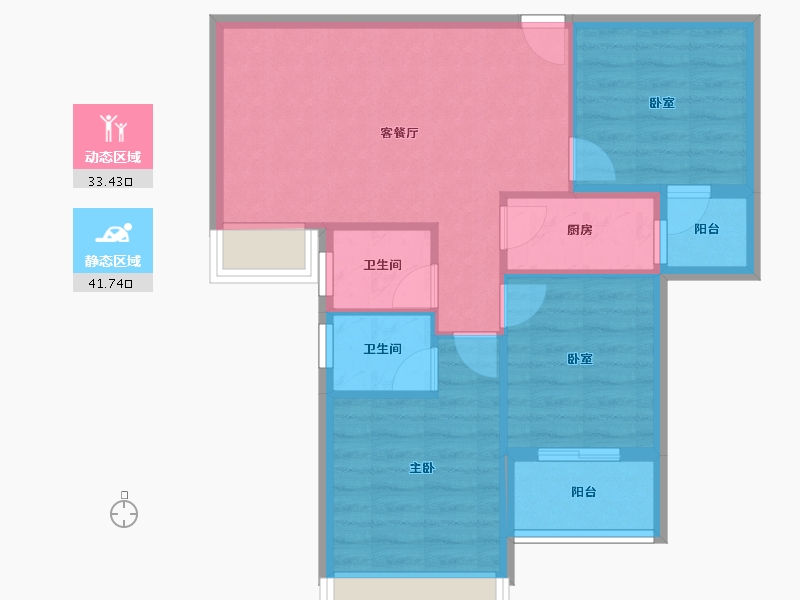 湖北省-咸宁市-弘鼎花园-67.26-户型库-动静分区