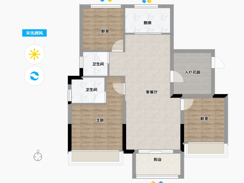 河南省-濮阳市-冶都上和院-90.40-户型库-采光通风