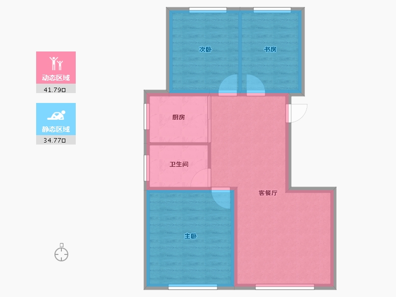 内蒙古自治区-赤峰市-春城天—府-68.76-户型库-动静分区